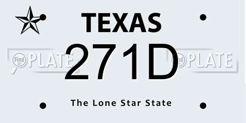 271D Texas License Plate