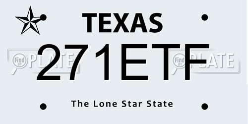 271ETF Texas License Plate