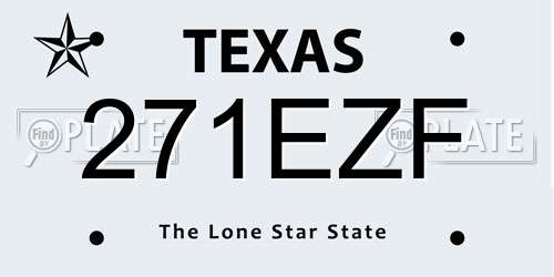 271EZF Texas License Plate