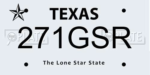 271GSR Texas License Plate