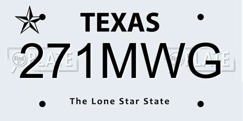271MWG Texas License Plate