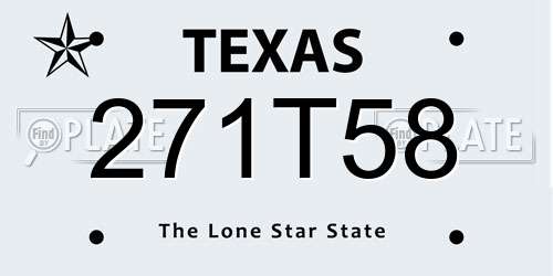 271T58 Texas License Plate