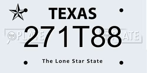 271T88 Texas License Plate