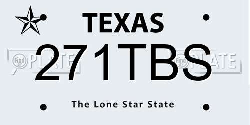 271TBS Texas License Plate