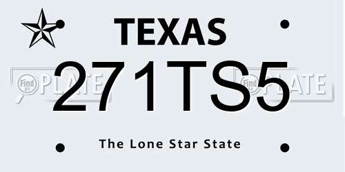 271TS5 Texas License Plate