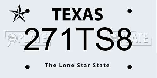 271TS8 Texas License Plate