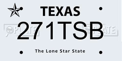 271TSB Texas License Plate