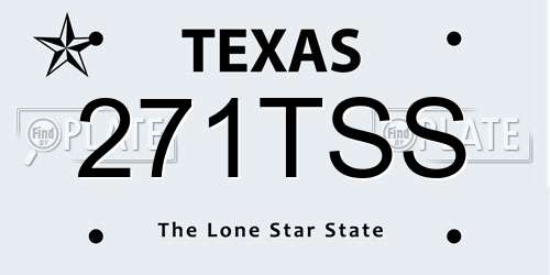 271TSS Texas License Plate