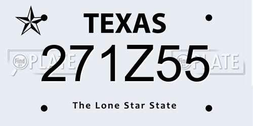 271Z55 Texas License Plate