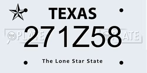271Z58 Texas License Plate
