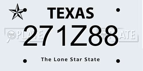 271Z88 Texas License Plate