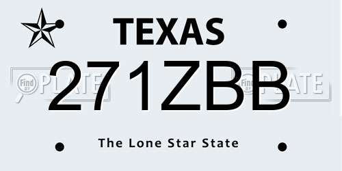 271ZBB Texas License Plate