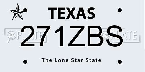 271ZBS Texas License Plate