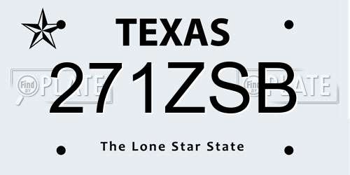271ZSB Texas License Plate