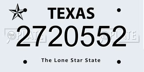 2720552 Texas License Plate