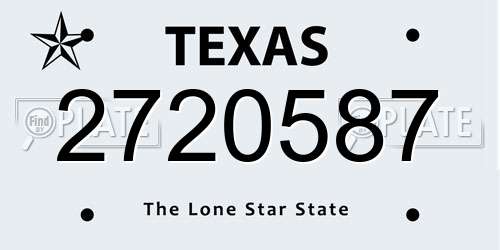 2720587 Texas License Plate