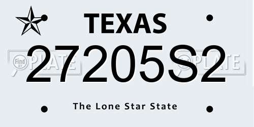 27205S2 Texas License Plate