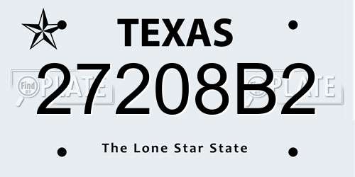 27208B2 Texas License Plate