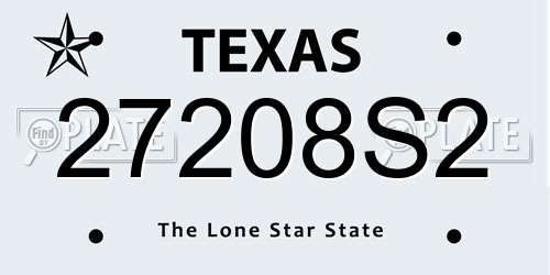 27208S2 Texas License Plate