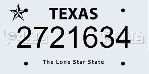 2721634 Texas License Plate