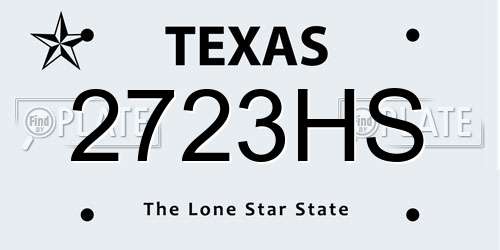2723HS Texas License Plate