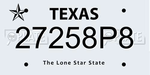27258P8 Texas License Plate