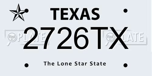 2726TX Texas License Plate