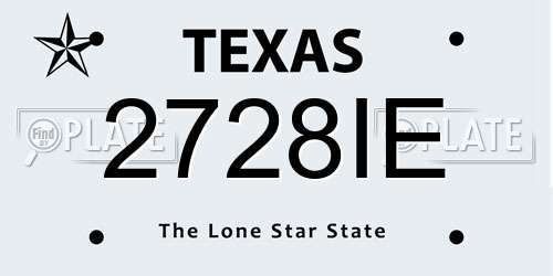 2728IE Texas License Plate
