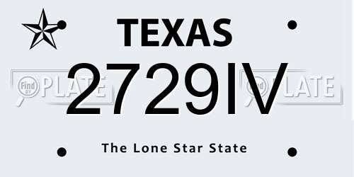 2729IV Texas License Plate