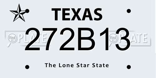 272B13 Texas License Plate