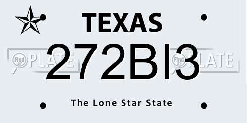 272BI3 Texas License Plate