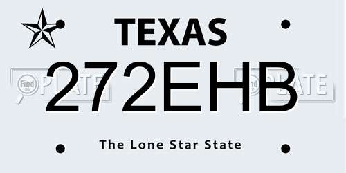272EHB Texas License Plate