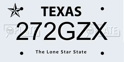 272GZX Texas License Plate