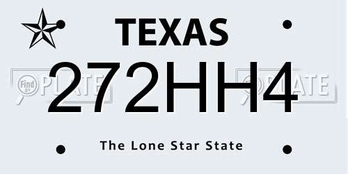 272HH4 Texas License Plate