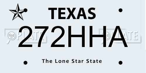 272HHA Texas License Plate