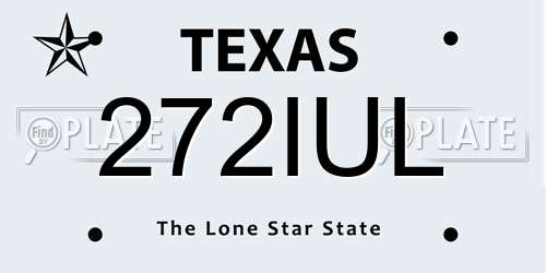 272IUL Texas License Plate