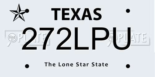272LPU Texas License Plate