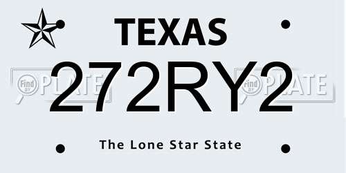 272RY2 Texas License Plate