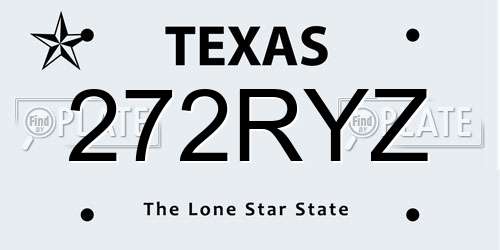272RYZ Texas License Plate