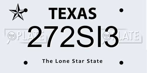 272SI3 Texas License Plate
