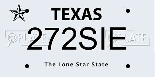 272SIE Texas License Plate