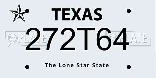 272T64 Texas License Plate