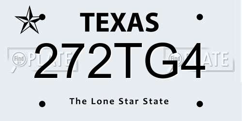 272TG4 Texas License Plate
