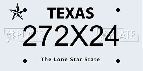 272X24 Texas License Plate