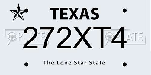 272XT4 Texas License Plate
