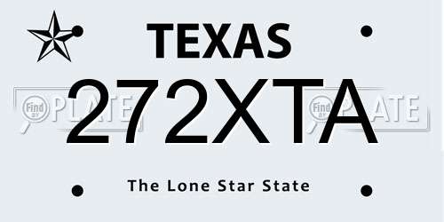 272XTA Texas License Plate