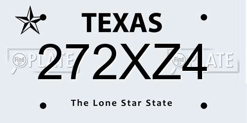 272XZ4 Texas License Plate
