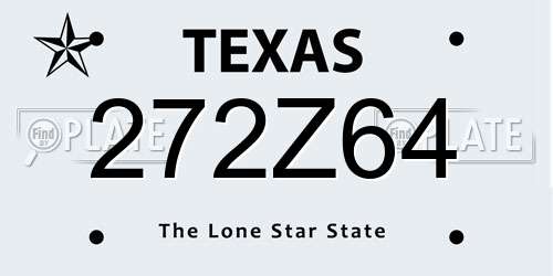272Z64 Texas License Plate
