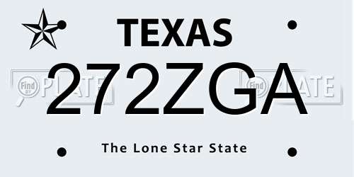 272ZGA Texas License Plate