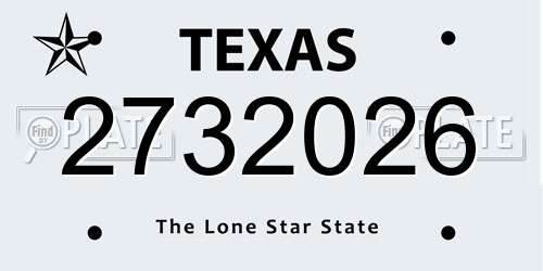 2732026 Texas License Plate